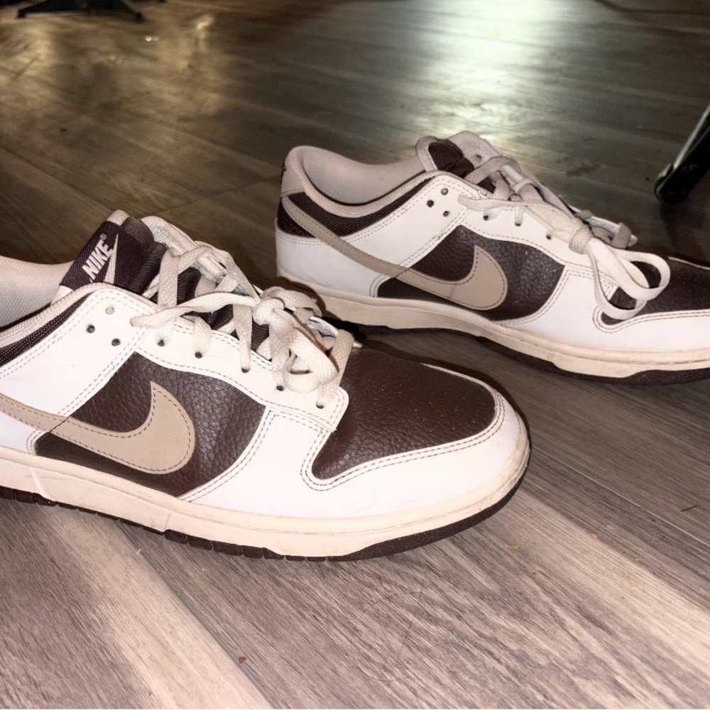 Nike Men's Chocolate Brown and White Sneakers